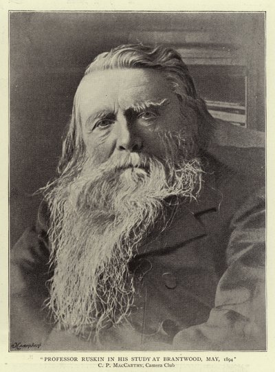 Professor Ruskin i sin studie ved Brantwood, mai 1894 av English Photographer