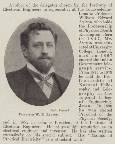 Professor W E Ayrton av English Photographer