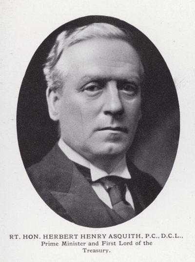 Prominente menn fra London: Rt Hon Herbert Henry Asquith (s/hvitt-bilde) av English Photographer
