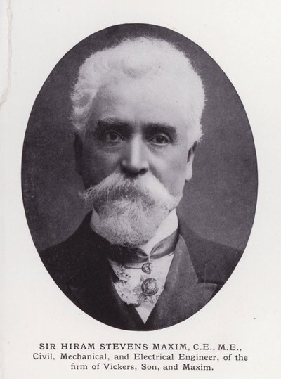 Prominente menn fra London: Sir Hiram Stevens Maxim (s/hvitt-bilde) av English Photographer