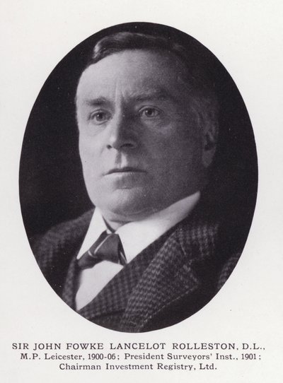 Prominente menn fra London: Sir John Fowke Lancelot Rolleston (s/hvitt-bilde) av English Photographer