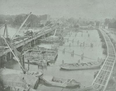 Putney Bridge: graving av fundament for ny bro, 1883 av English Photographer