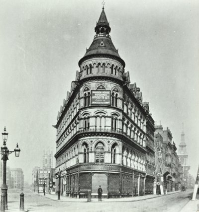 Queen Victoria Street, Mansion House Street hjørnet av Poultry og Queen Victoria Street, London, 1880 av English Photographer