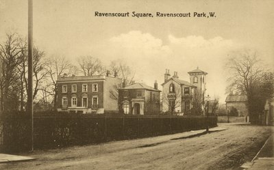 Ravenscourt Square, Ravenscourt Park, London (s/hvitt bilde) av English Photographer