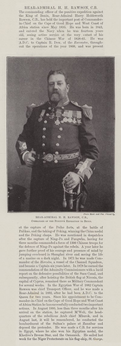 Kontreadmiral HM Rawson, CB, sjef for straffeekspedisjonen til Benin av English Photographer