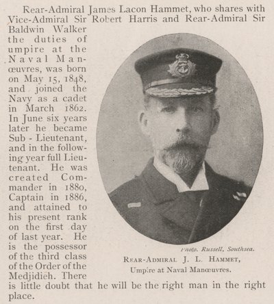 Kontreadmiral J L Hammet, dommer ved sjømanøvrer av English Photographer