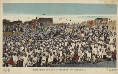Mottakelse av Lord Kitchener, på Omdurman, c1898 (farget bilde) av English Photographer