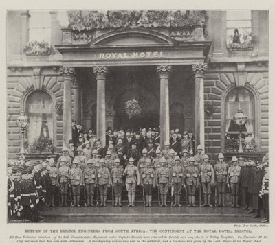 Retur av Bristol-ingeniørene fra Sør-Afrika, kontingenten på Royal Hotel, Bristol av English Photographer