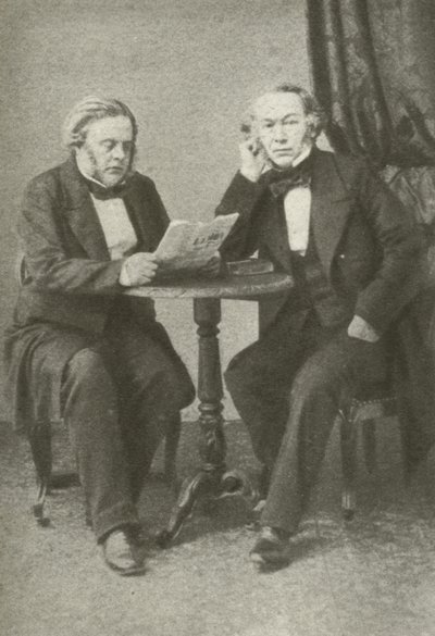 Richard Cobden (til venstre) og John Bright (til høyre) (s/hvitt-bilde) av English Photographer