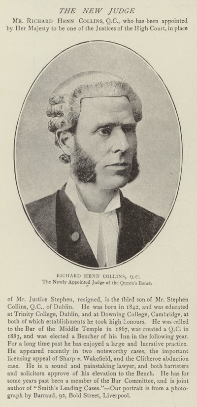 Richard Henn Collins, QC av English Photographer