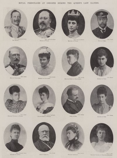 Royal Personages på Osborne under Queens Last Illness av English Photographer