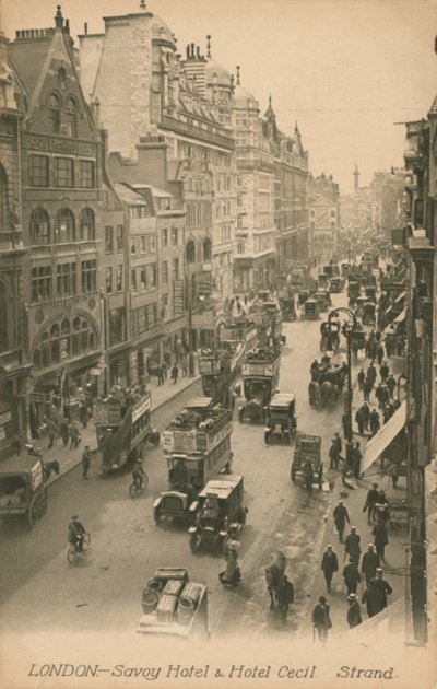 Savoy Hotel og Hotel Cecil, Strand, London av English Photographer