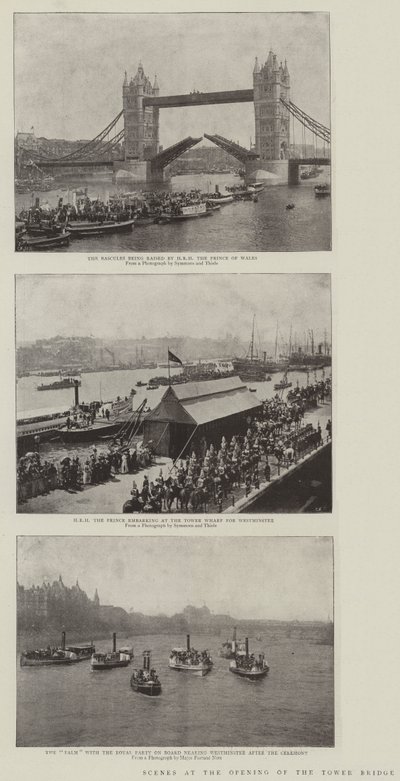 Scener ved åpningen av Tower Bridge av English Photographer
