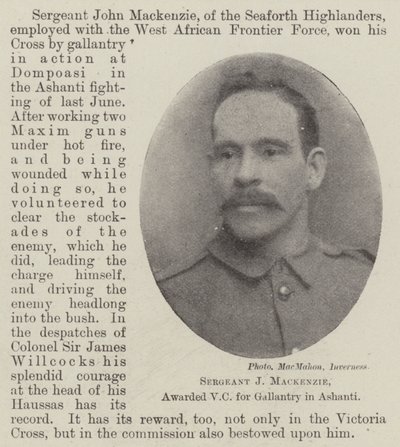Sersjant J Mackenzie, tildelt VC for gallanteri i Ashanti av English Photographer