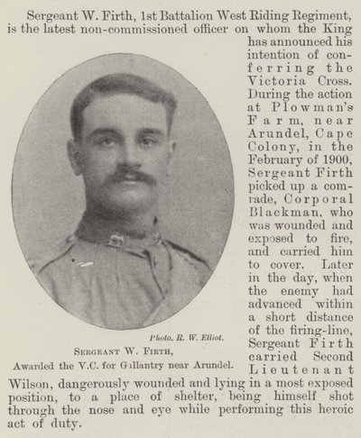 Sersjant W Firth, tildelt VC for gallanteri nær Arundel av English Photographer
