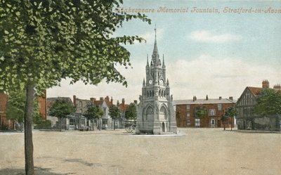 Shakespeare Memorial Fountain, Stratford-upon-Avon (fargebilde) av English Photographer