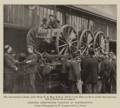 Verladung von Munitionswagen in Southampton von English Photographer