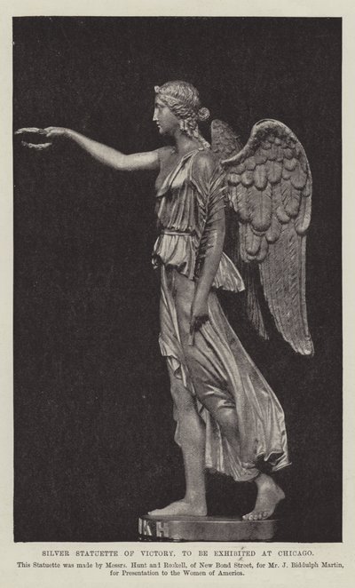 Silver Statuette of Victory, som skal stilles ut i Chicago av English Photographer