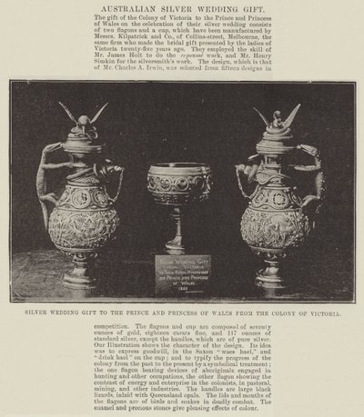 Sølvbryllupsgave til prinsen og prinsessen av Wales fra kolonien Victoria av English Photographer