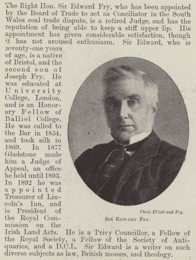 Sir Edward Fry av English Photographer
