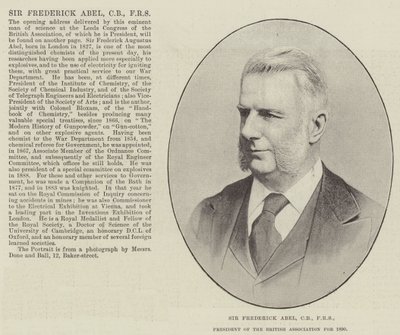 Sir Frederick Abel, CB, FRS, president for British Association for 1890 av English Photographer