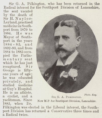 Sir GA Pilkington, ny MP for Southport Division, Lancashire av English Photographer