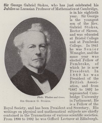 Sir George G Stokes av English Photographer
