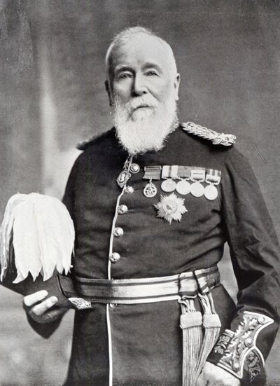 Sir Harry Burnett Lumsden (s/hv-bilde) av English Photographer