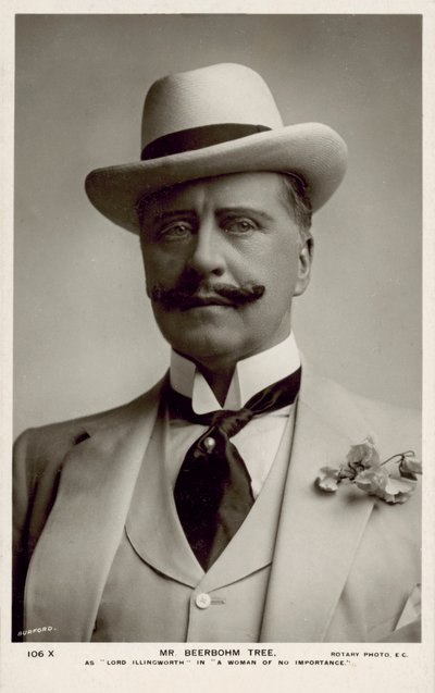 Sir Herbert Beerbohm Tree , engelsk skuespiller (s/hv-bilde) av English Photographer