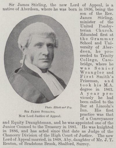 Sir James Stirling, New Lord Justice of Appeal av English Photographer