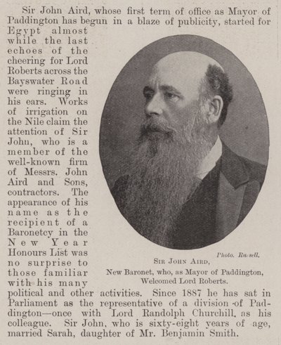 Sir John Aird, New Baronet, som, som ordfører i Paddington, ønsket Lord Roberts velkommen av English Photographer