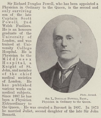 Sir R Douglas Powell, Baronet, ordinær lege for dronningen av English Photographer