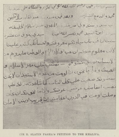 Sir R Slatin Pashas begjæring til Khalifa av English Photographer