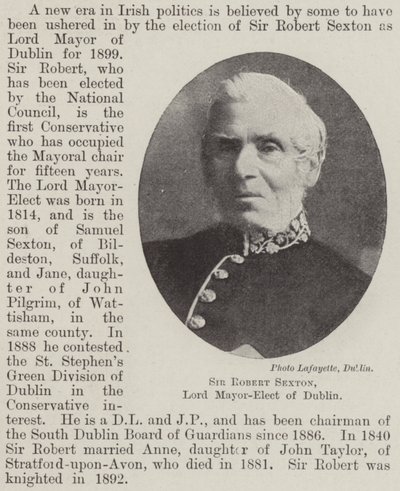 Sir Robert Sexton, Lord Mayor-Elect i Dublin av English Photographer