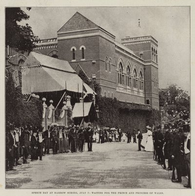 Taledag på Harrow School, 7. juli, venter på prinsen og prinsessen av Wales av English Photographer