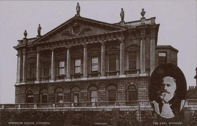 Spencer House, London med (innfelt) The Earl Spencer av English Photographer