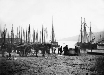 St Ives havn ser mot Carbis Bay, ca. 1880-99 av English Photographer
