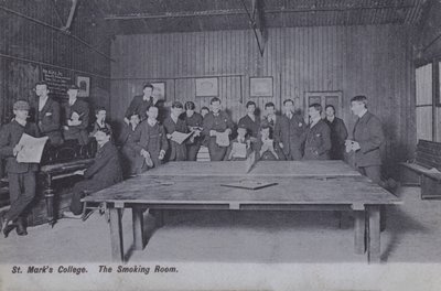 St Marks College, The Smoking Room (s/hvitt-bilde) av English Photographer