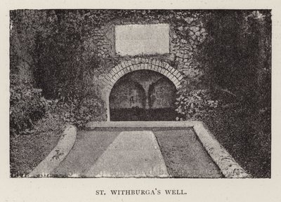 St Withburga's Well (s/hvitt bilde) av English Photographer