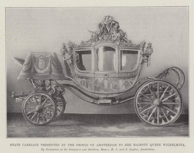 Statsvogn presentert av folket i Amsterdam til Hennes Majestet Dronning Wilhelmina av English Photographer