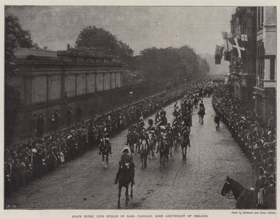 Statlig inntreden i Dublin av Earl Cadogan, lordløytnant av Irland av English Photographer