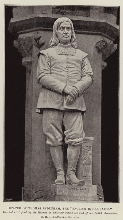 Statue av Thomas Sydenham, den engelske Hippokrates av English Photographer