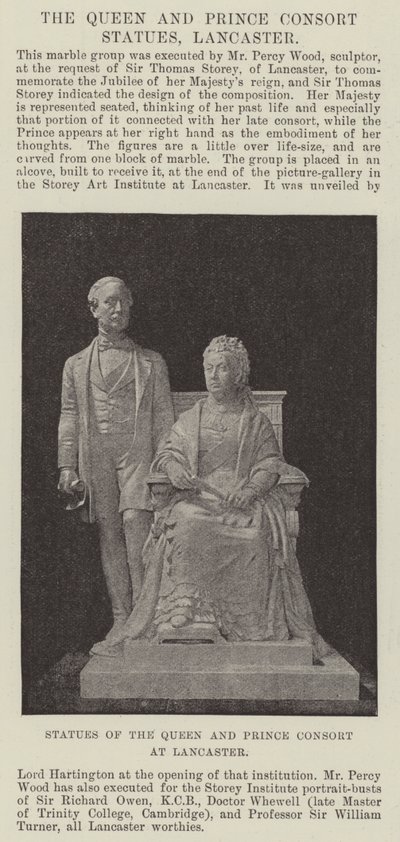 Statuer av dronningen og prinsgemalen på Lancaster av English Photographer