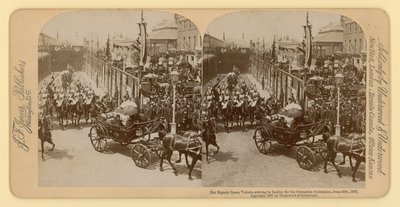 Stereografisk trykk av Queen Victorias Diamond Jubilee av English Photographer