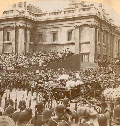 Stereografisk trykk av Queen Victorias Diamond Jubilee av English Photographer