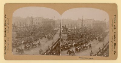 Stereografisk trykk av Queen Victorias Diamond Jubilee av English Photographer