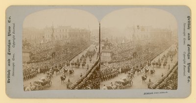 Stereografisk trykk av Queen Victorias Diamond Jubilee av English Photographer