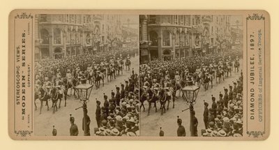 Stereoskopisk trykk av dronning Victorias diamantjubileum, 28. juni 1897 av English Photographer