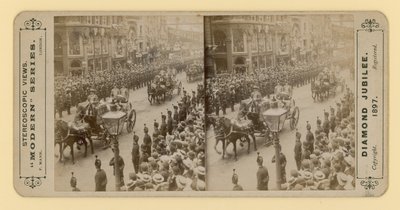 Stereoskopisk trykk av dronning Victorias diamantjubileum, 28. juni 1897 av English Photographer