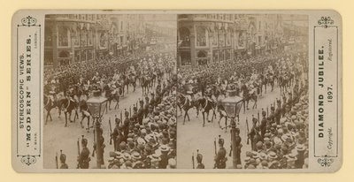Stereoskopisk trykk av dronning Victorias diamantjubileum, 28. juni 1897 av English Photographer